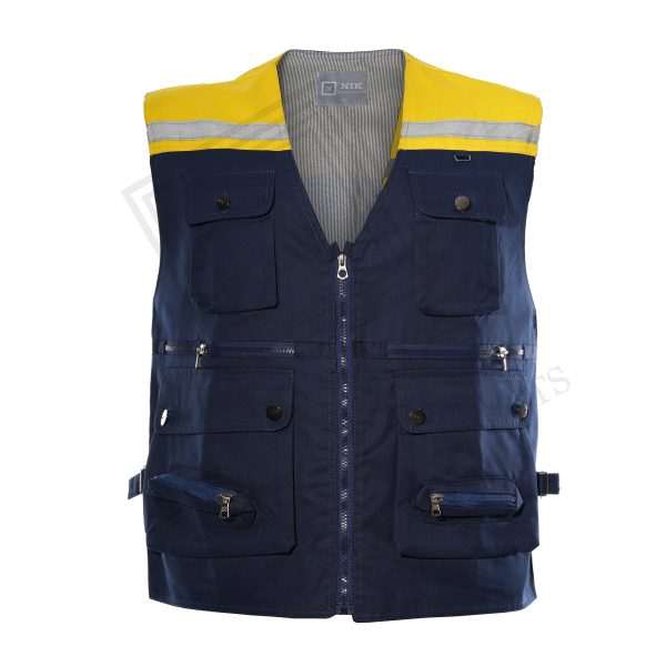 جلیقه هشت جیب سفارشی کتان اداره پست